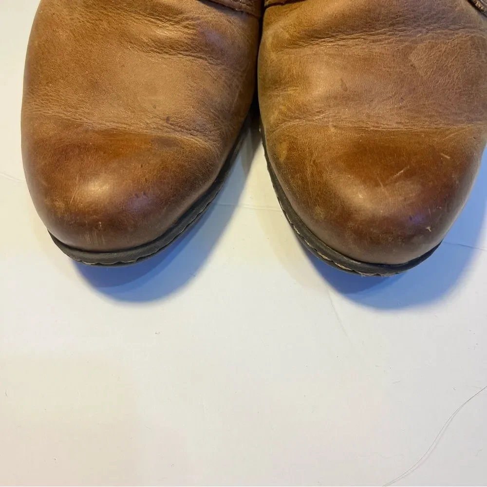Born Women's Brown Leather Ankle Booties with Buckles